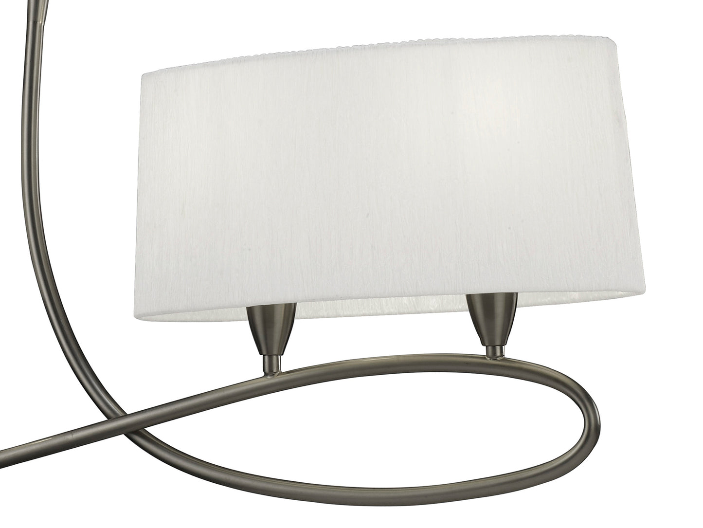 Lua Linear Pendant 2 Arm 4 Light E27, Satin Nickel With White Shades by Mantra