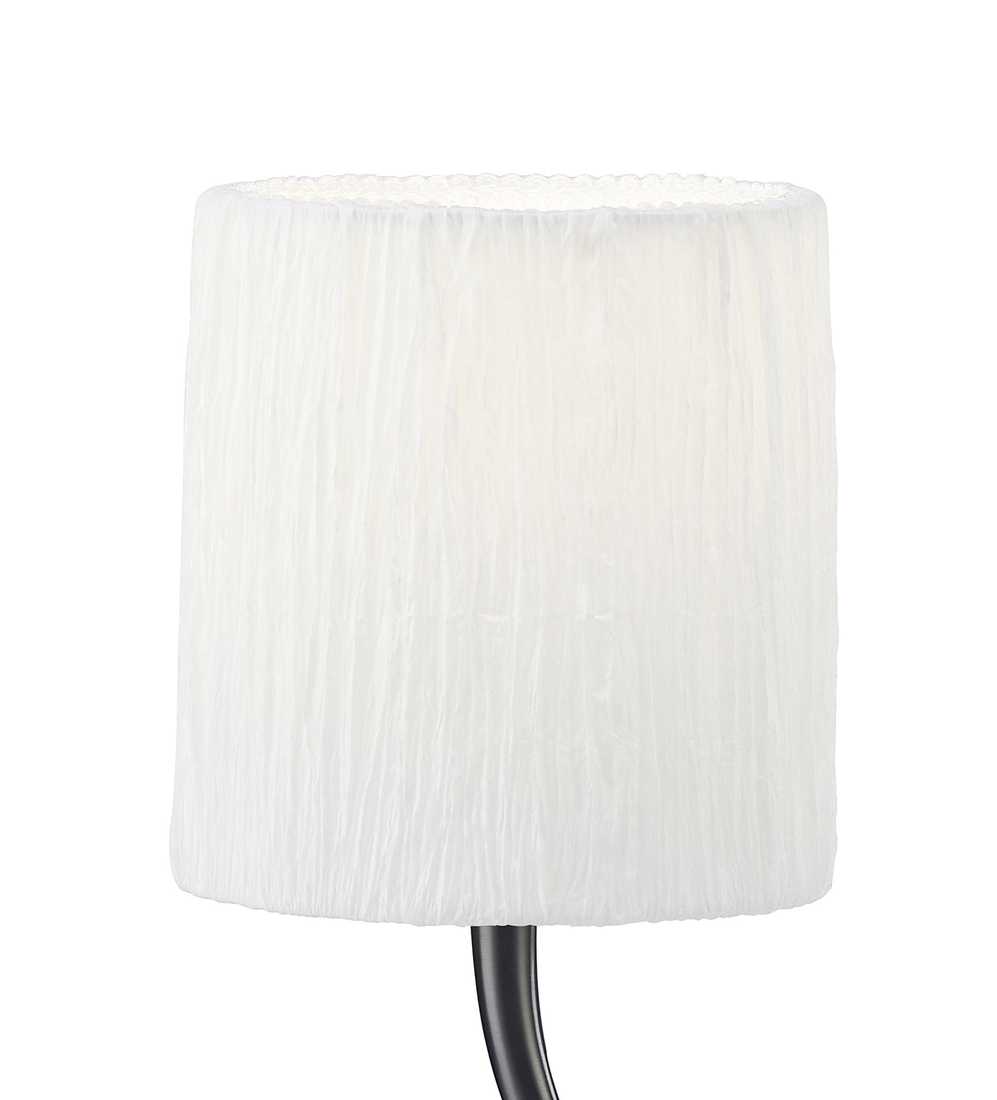 Lua Table Lamp 1 Light E27, Satin Nickel Small With White Shade by Mantra