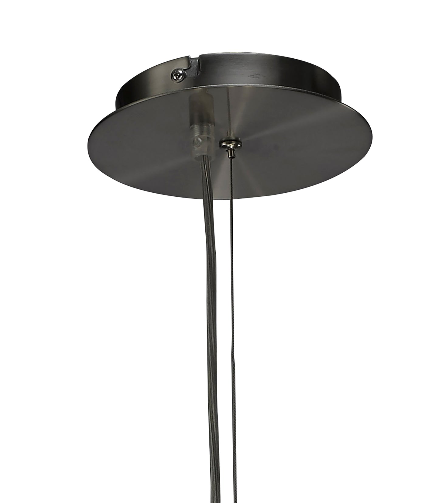 Lua Single Pendant 3 Light E27, Satin Nickel With White Shade by Mantra