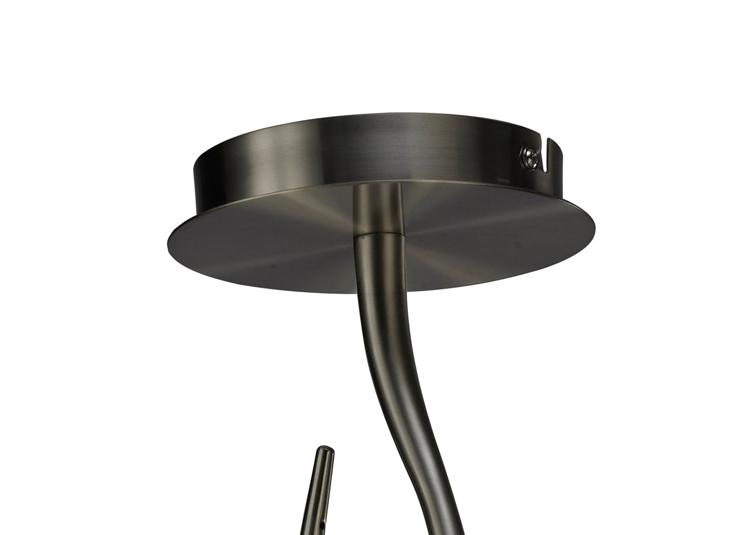 Lua Oval Semi Flush 2 Light E27, Satin Nickel With White Shade by Mantra