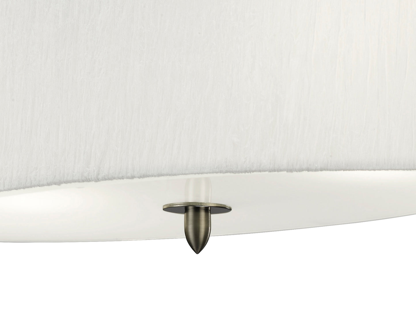 Lua Oval Semi Flush 2 Light E27, Satin Nickel With White Shade by Mantra