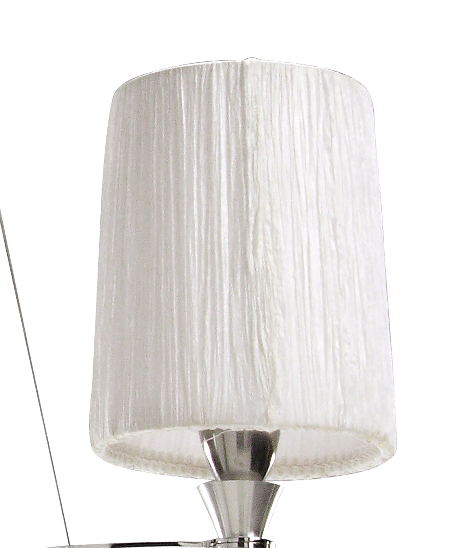 Lucca Pendant 3 Light E27, Polished Chrome With White Shades & Clear Crystal by Mantra