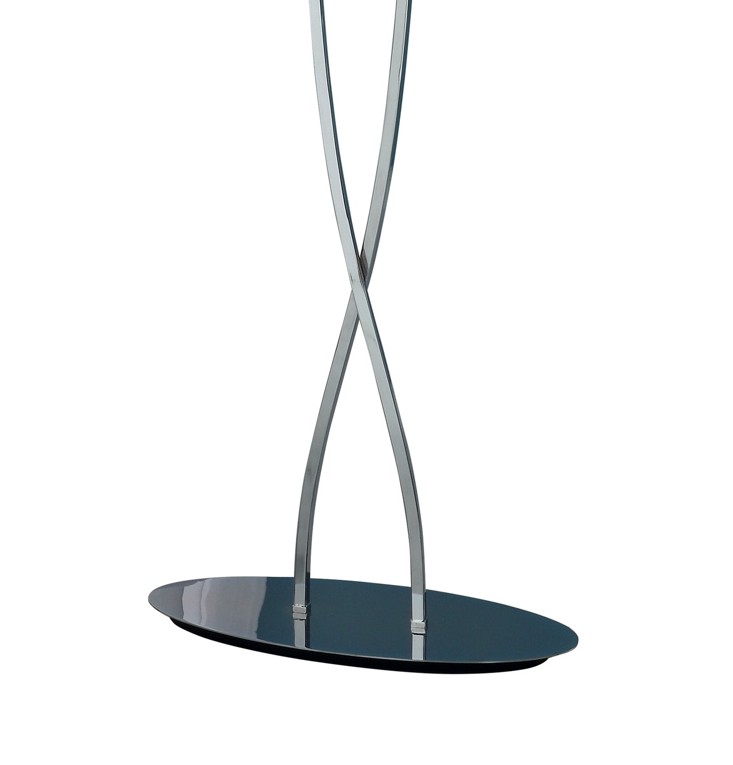 Lucca Floor Lamp 2 Light E27, Polished Chrome With White Shade & Clear Crystal by Mantra