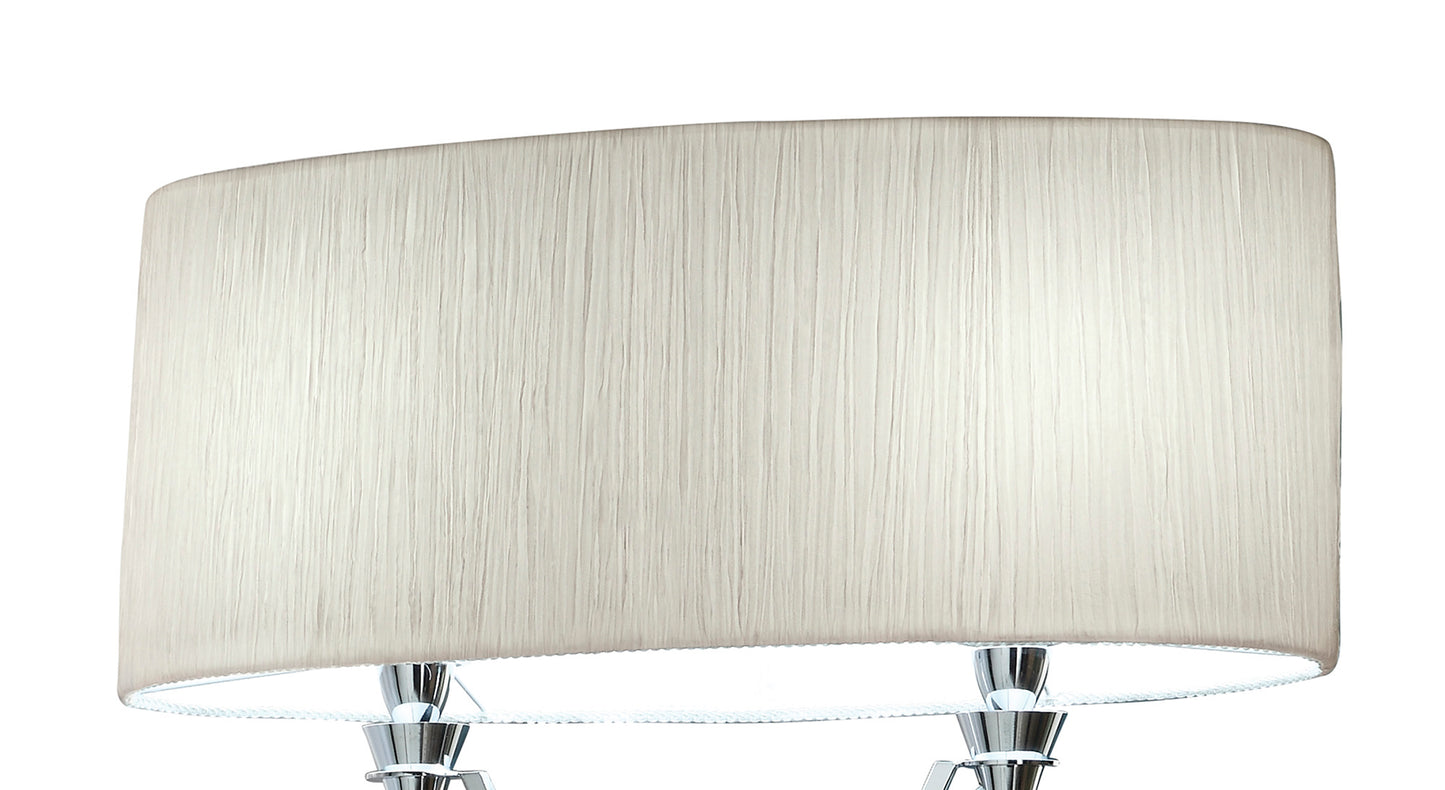 Lucca Floor Lamp 2 Light E27, Polished Chrome With White Shade & Clear Crystal by Mantra