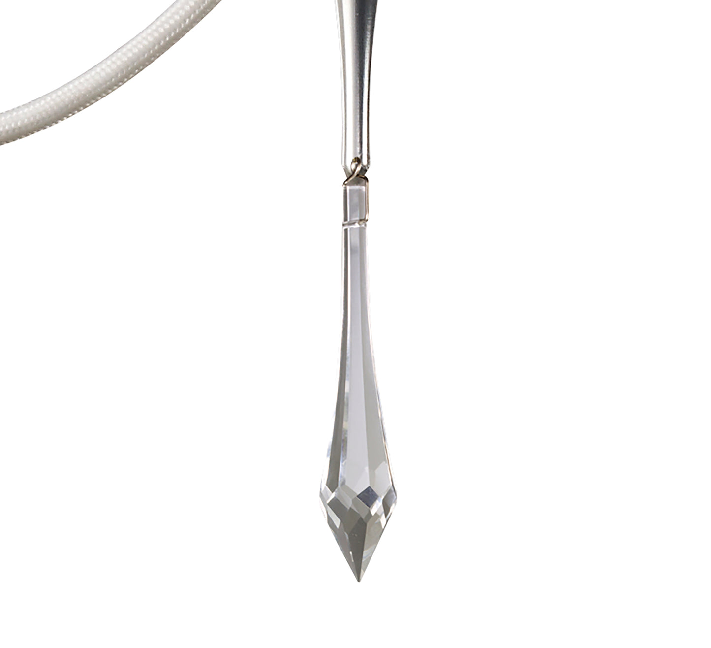 Lucca Wall Lamp Switched 2 Light E27, Polished Chrome With White Shade & Clear Crystal by Mantra