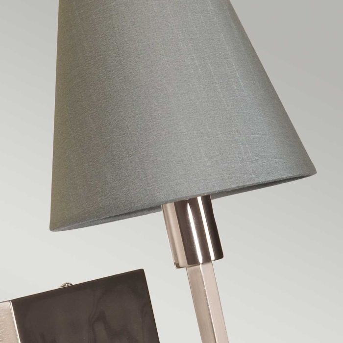 Lucerne 1 Light Wall Light - Brushed Nickel, Grey Shade