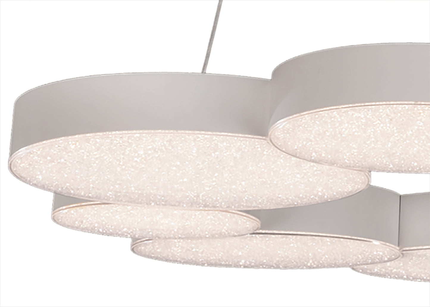 Lunas Pendant 80cm Diameter 76W LED 3000K, 3700lm, RF Remote Control White, 3yrs Warranty by Mantra