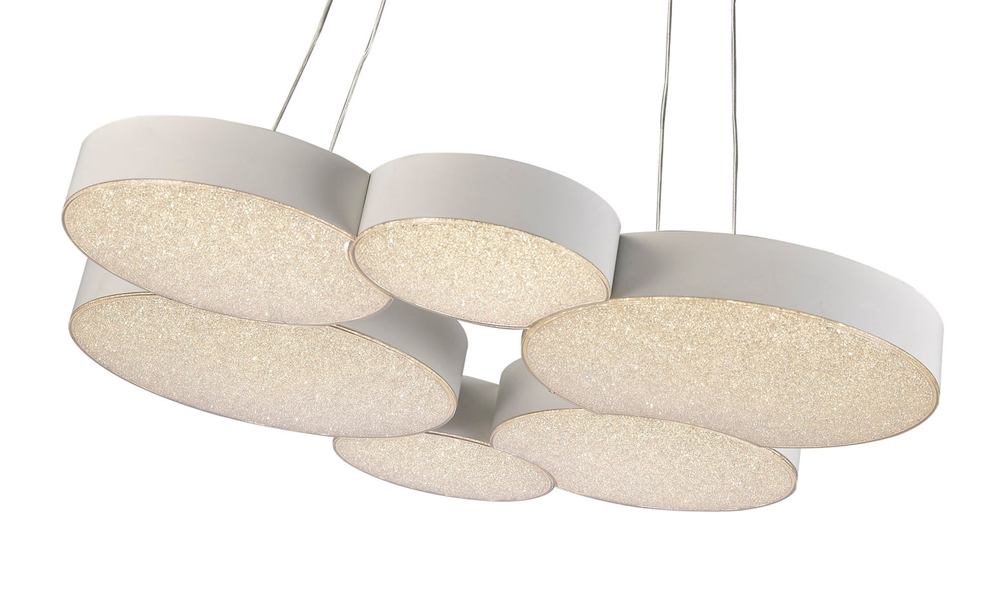 Lunas Pendant 61cm Diameter 54W LED 3000K, 2650lm, RF Remote Control White, 3yrs Warranty by Mantra