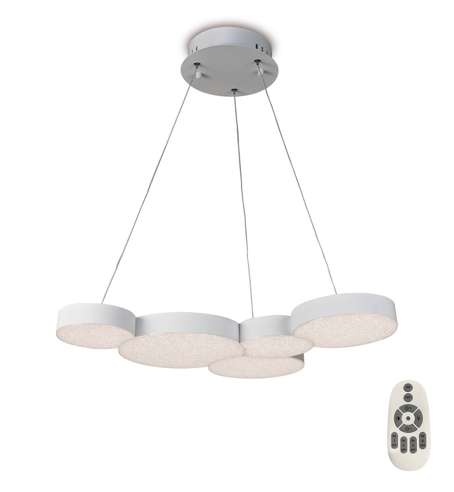 Lunas Pendant 63.5cm x 46.3cm 43W LED 3000K, 2120lm, RF Remote Control White, 3yrs Warranty by Mantra