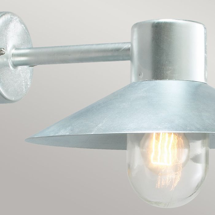 Lund 1 Light Wall Lantern - Galvanised