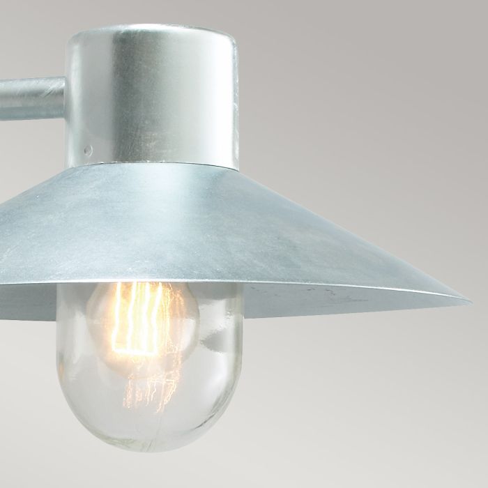Lund 1 Light Wall Lantern - Galvanised