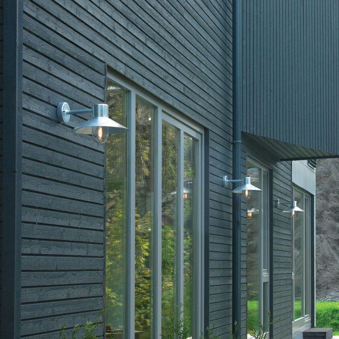 Lund 1 Light Wall Lantern - Galvanised