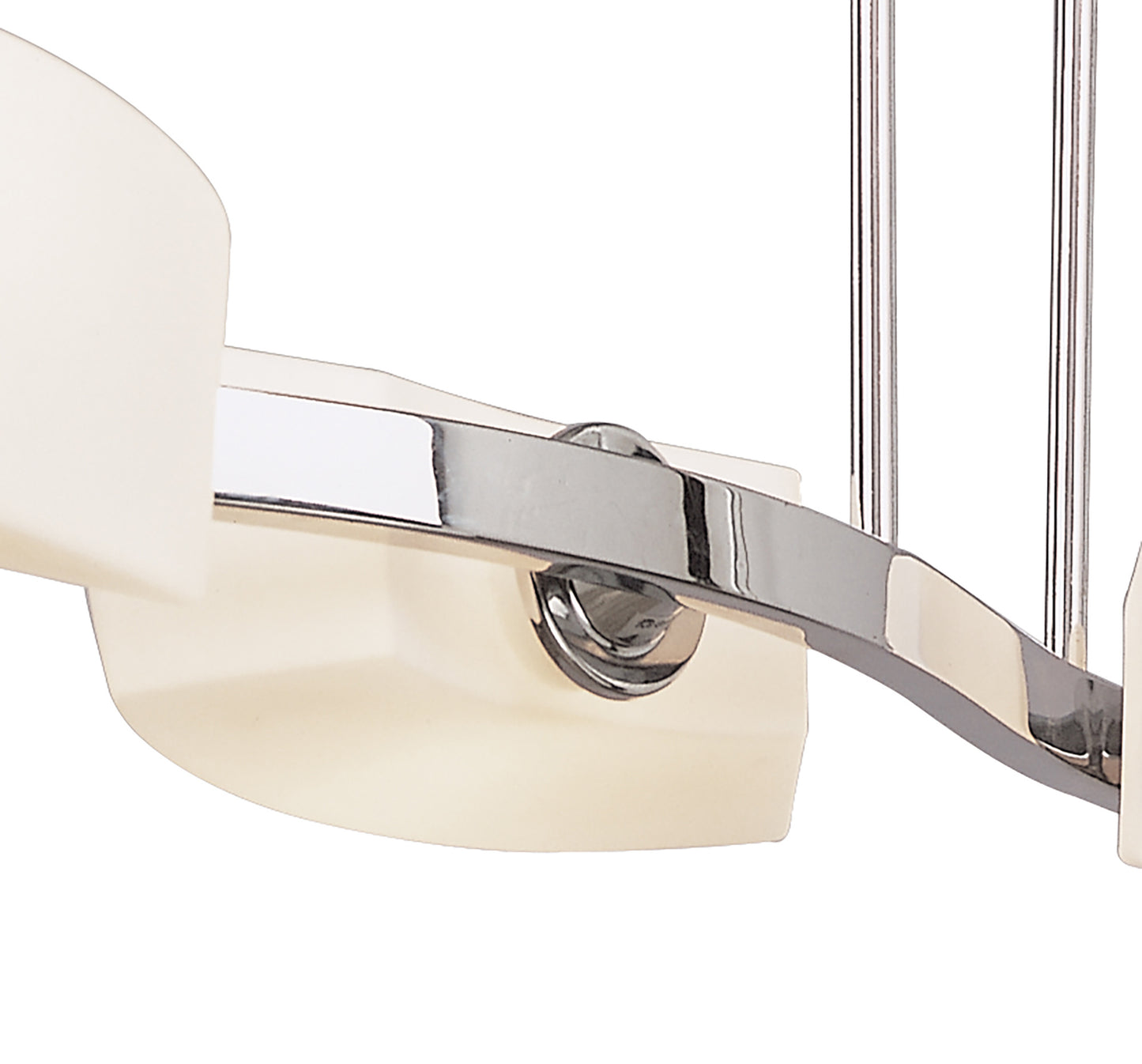 Lupa Telescopic Pendant Linear Bar 4 Light G9, Polished Chrome/Frosted White Glass by Mantra