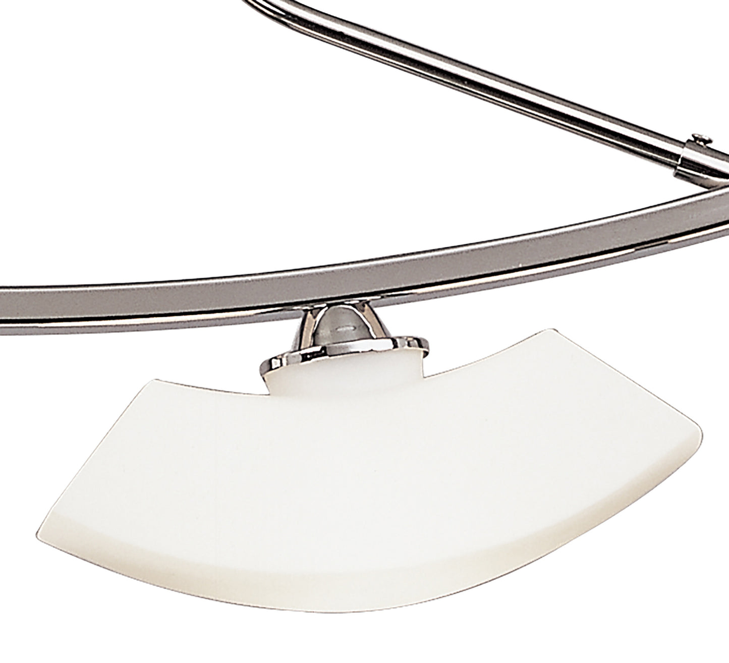 Lupa Telescopic Pendant Curved Linear Bar 4 Light G9, Polished Chrome/Frosted White Glass by Mantra