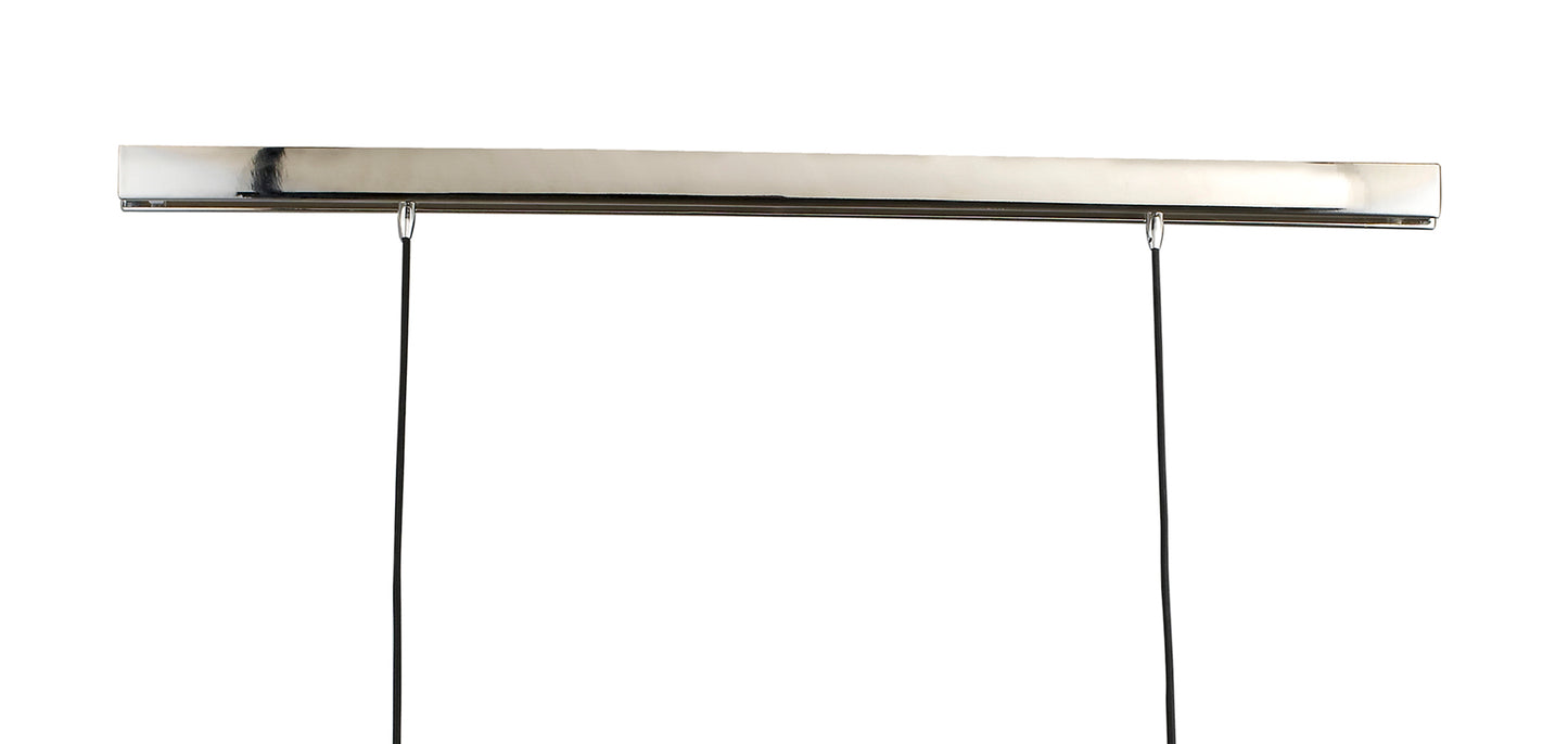 Lupin Linear Pendant 2 Light E27 Line, Gloss Black/White Acrylic/Polished Chrome, CFL Lamps INCLUDED by Mantra