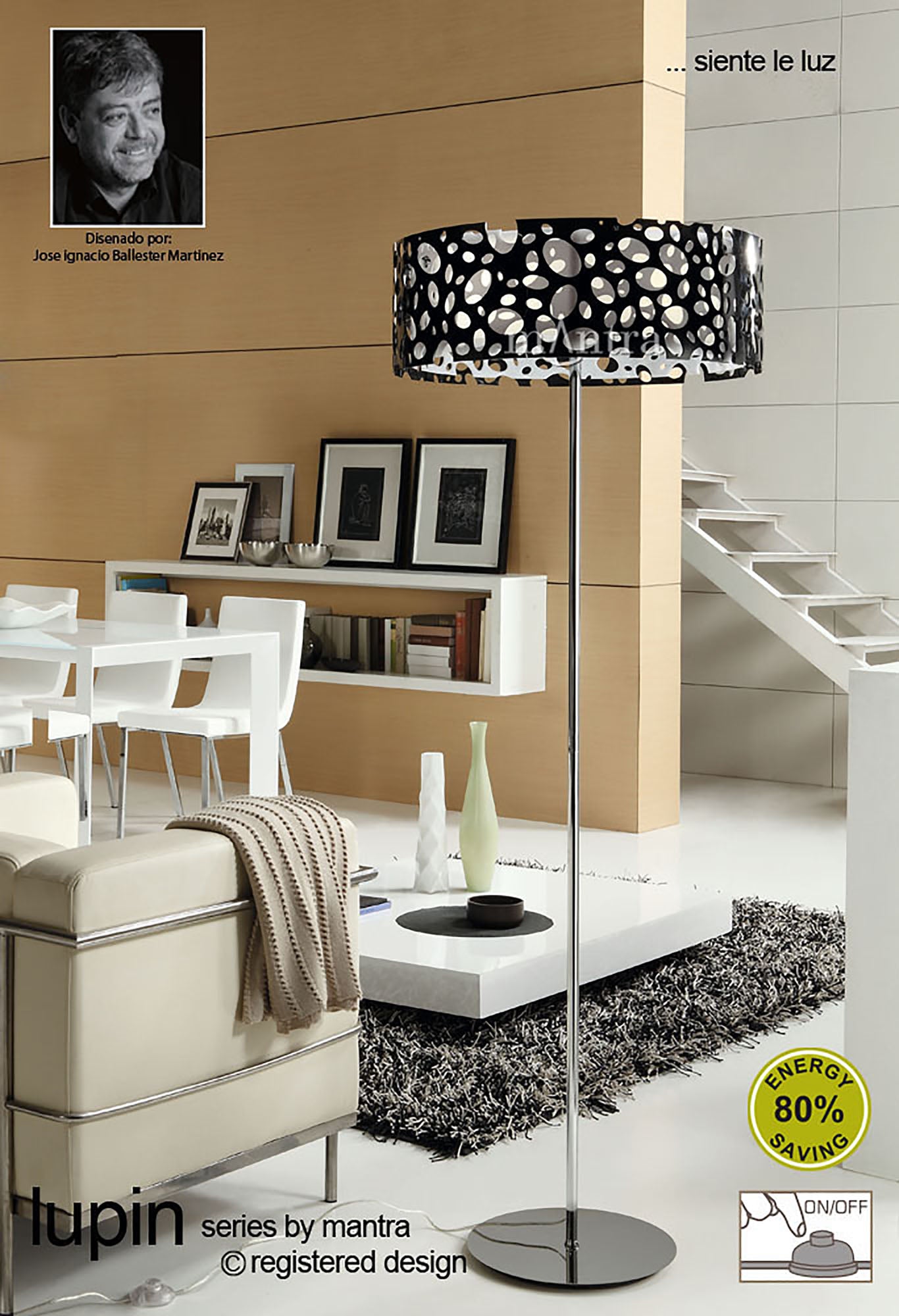 Lupin Linear Pendant 2 Light E27, Gloss Black, White Acrylic, Polished Chrome, CFL Lamps INCLUDED by Mantra