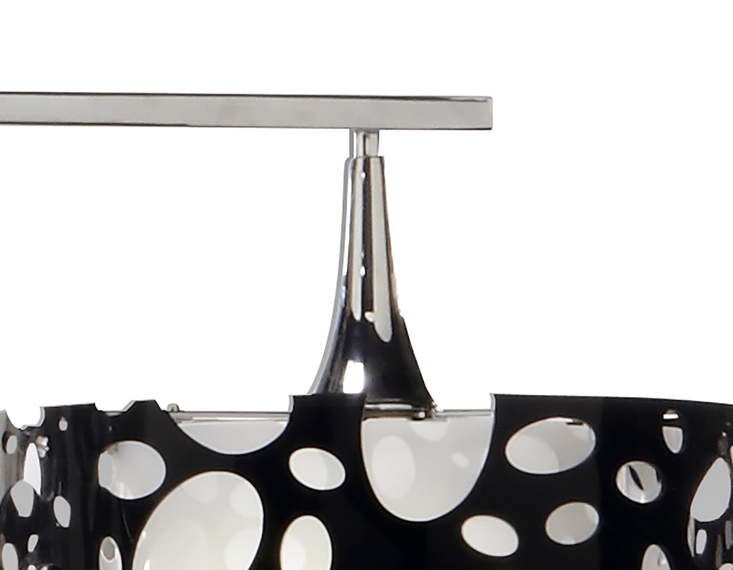 Lupin Linear Pendant 2 Light E27, Gloss Black, White Acrylic, Polished Chrome, CFL Lamps INCLUDED by Mantra