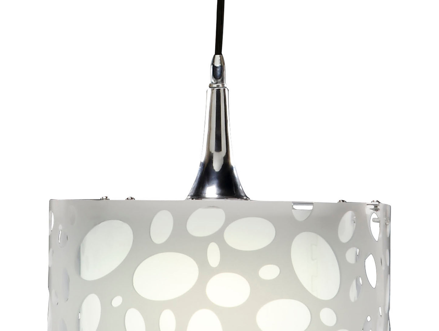 Lupin Pendant 1 Light E27, Gloss White/White Acrylic/Polished Chrome, CFL Lamps INCLUDED by Mantra