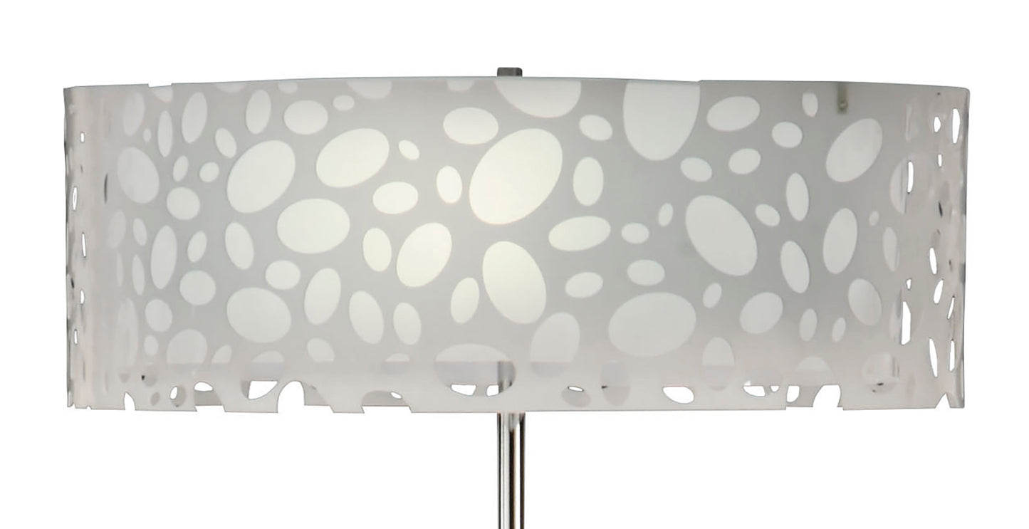 Lupin Floor Lamp 4 Light E27, Gloss White/White Acrylic/Polished Chrome, CFL Lamps INCLUDED by Mantra