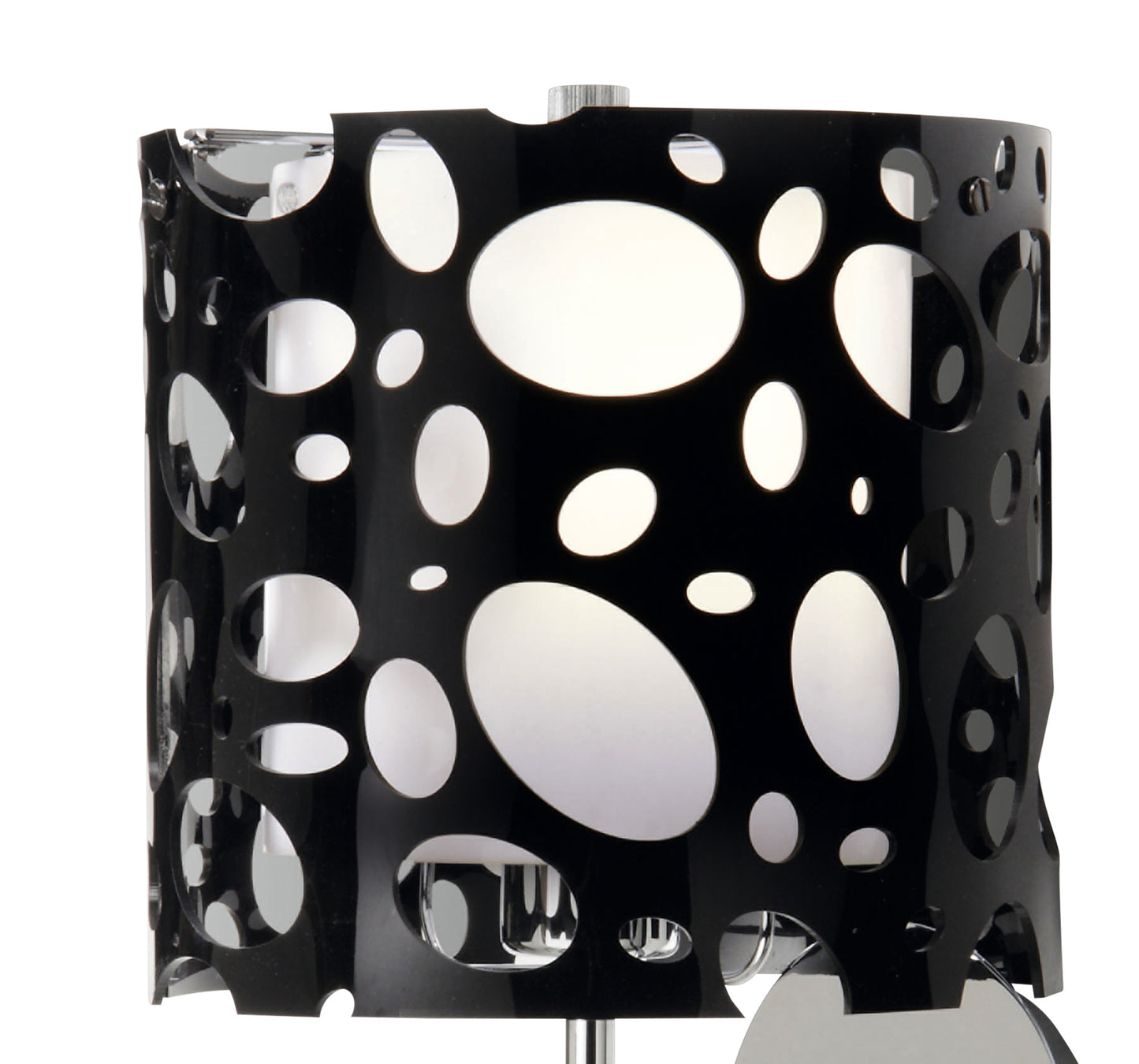 Lupin Wall Lamp 1 Light E27, Gloss Black/White Acrylic/Polished Chrome, CFL Lamps INCLUDED by Mantra