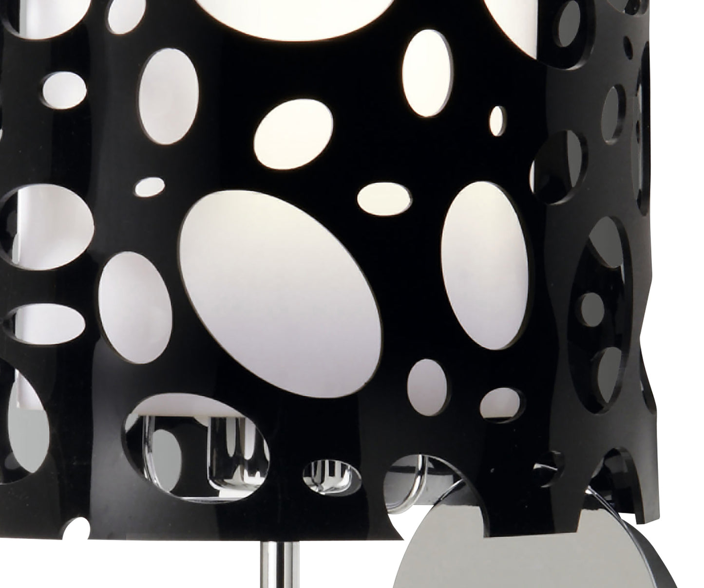 Lupin Wall Lamp 1 Light E27, Gloss Black/White Acrylic/Polished Chrome, CFL Lamps INCLUDED by Mantra