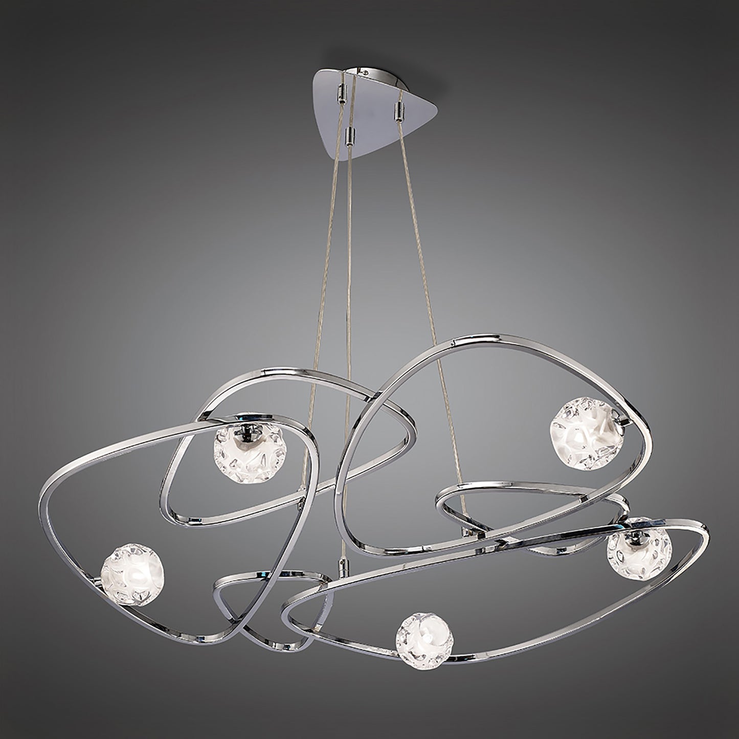 Lux Pendant 5 Light G9, Polished Chrome by Mantra