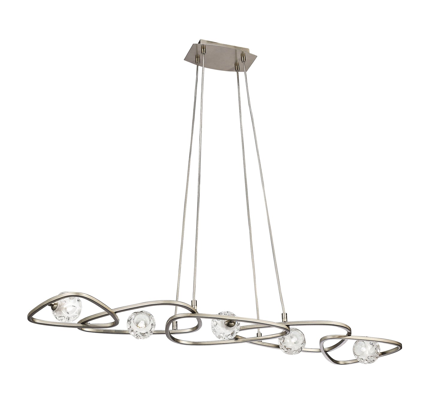 Lux Linear Pendant 5 Light G9 Line, Polished Chrome by Mantra