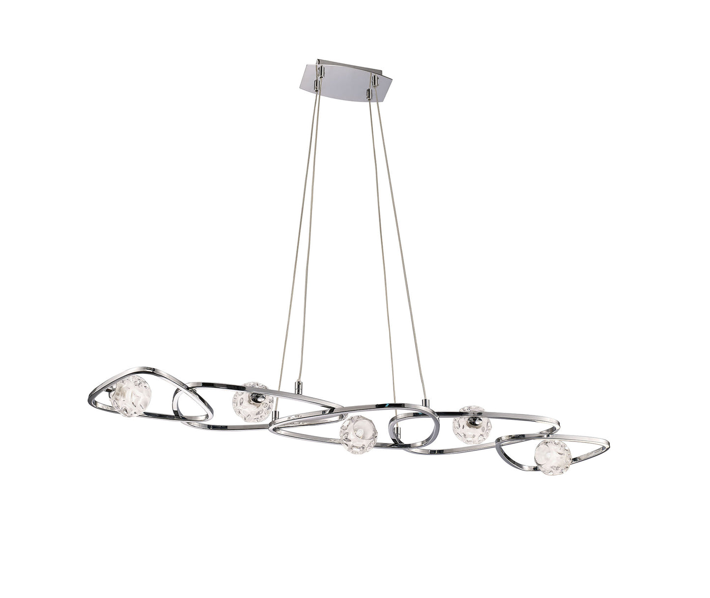 Lux Linear Pendant 5 Light G9 Line, Polished Chrome by Mantra