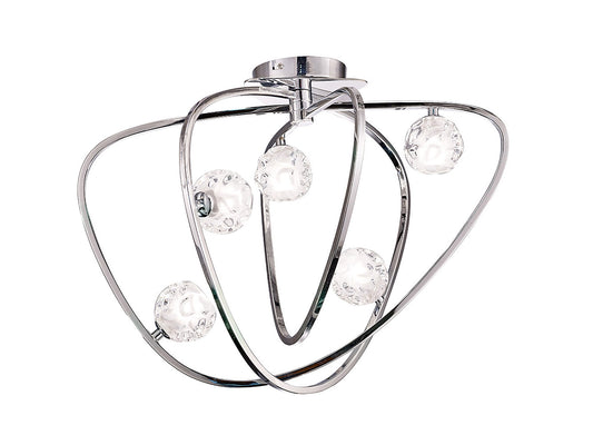 Lux Ceiling 5 Light G9, Polished Chrome by Mantra