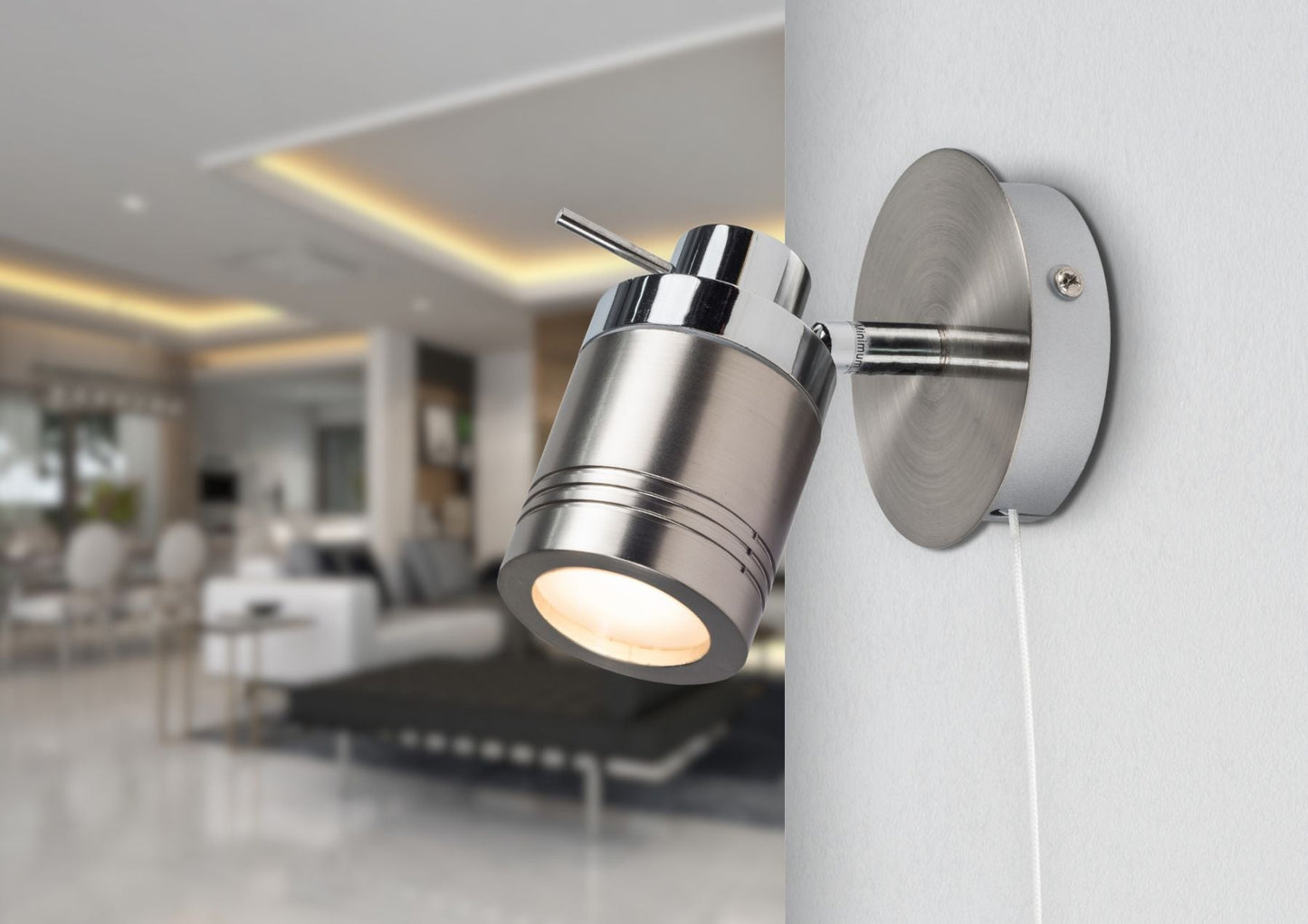 Luxo Single Spotlight Satin Chrome