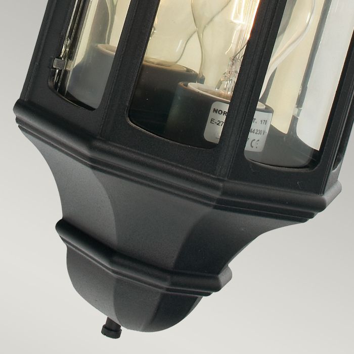 Malaga 1 Light Wall Lantern - Black