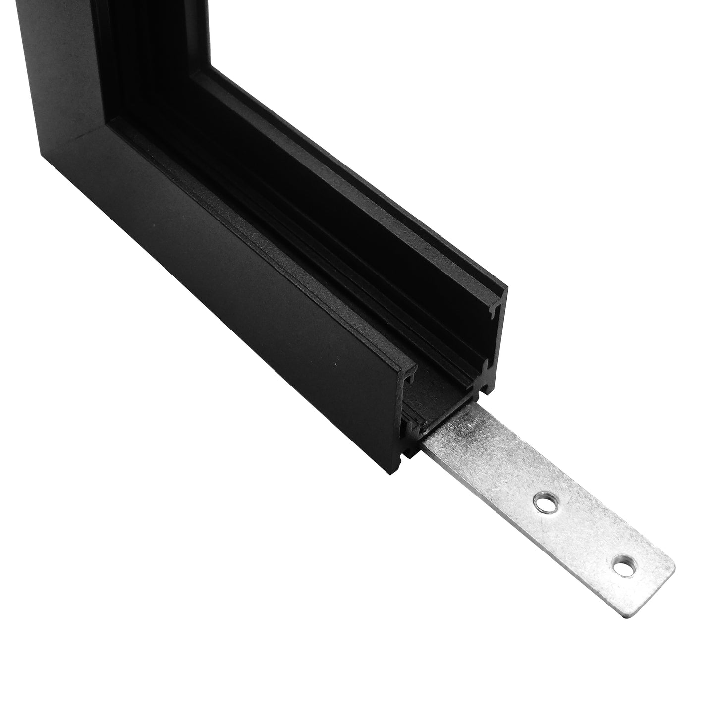 Magneto Shallow Single Connector Surface L-Joint Wall To Wall In, Black For M8300 & M8301 by Mantra