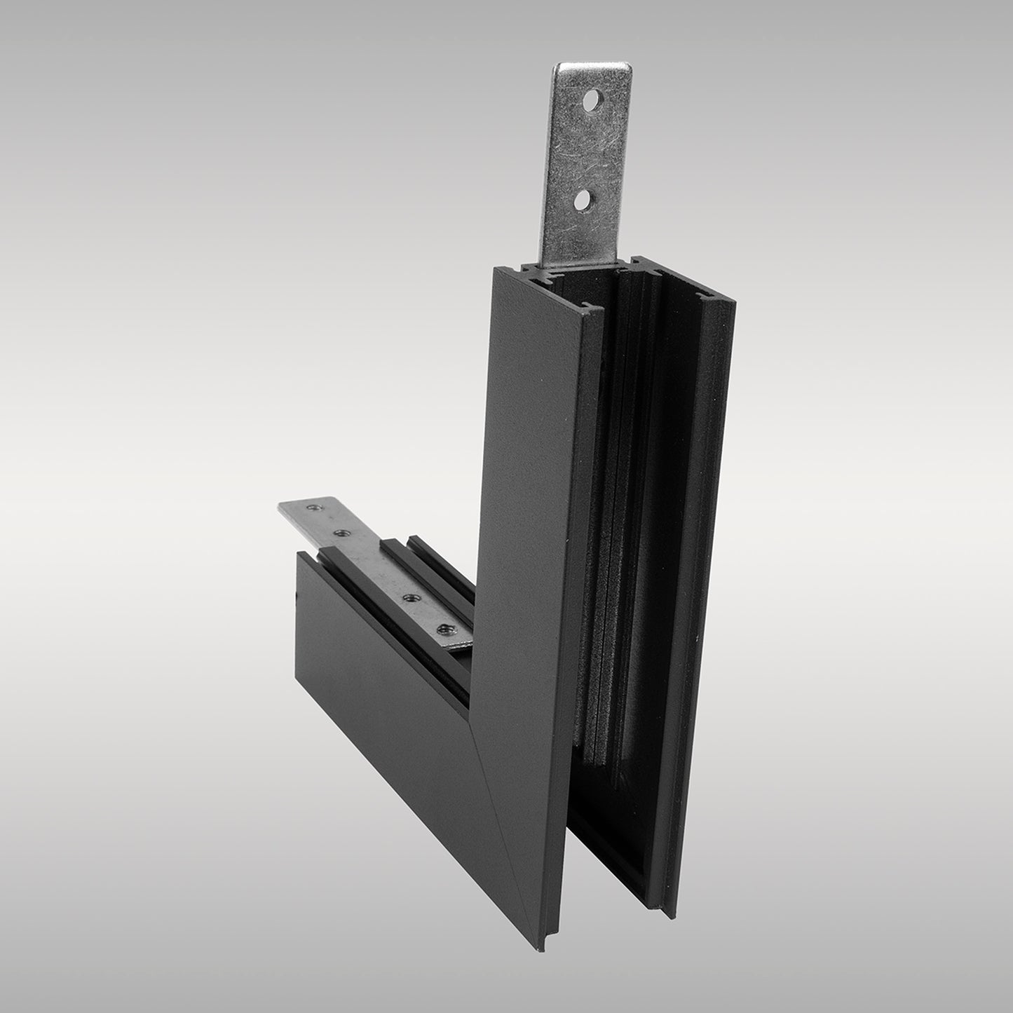Magneto Shallow Single Connector Surface L-Joint Wall To Wall Out, Black For M8300 & M8301 by Mantra