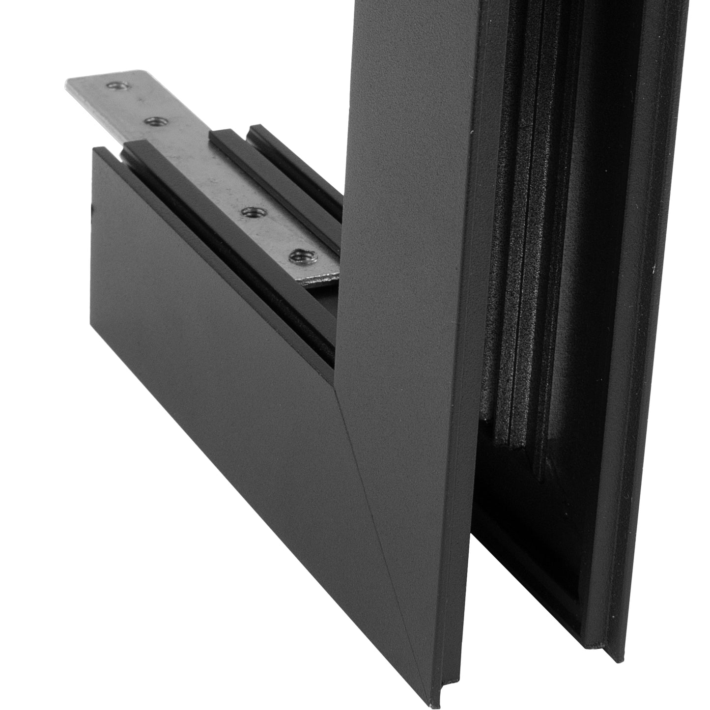Magneto Shallow Single Connector Surface L-Joint Wall To Wall Out, Black For M8300 & M8301 by Mantra