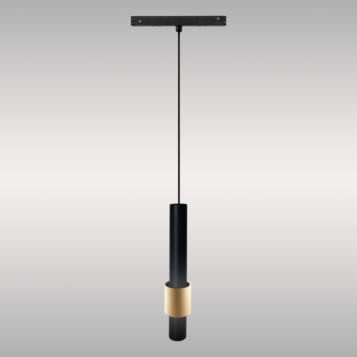 Magneto Track 200mm Tube Pendant, 7W LED, 3000K, 560lm, Black/Gold, 3yrs Warranty by Mantra