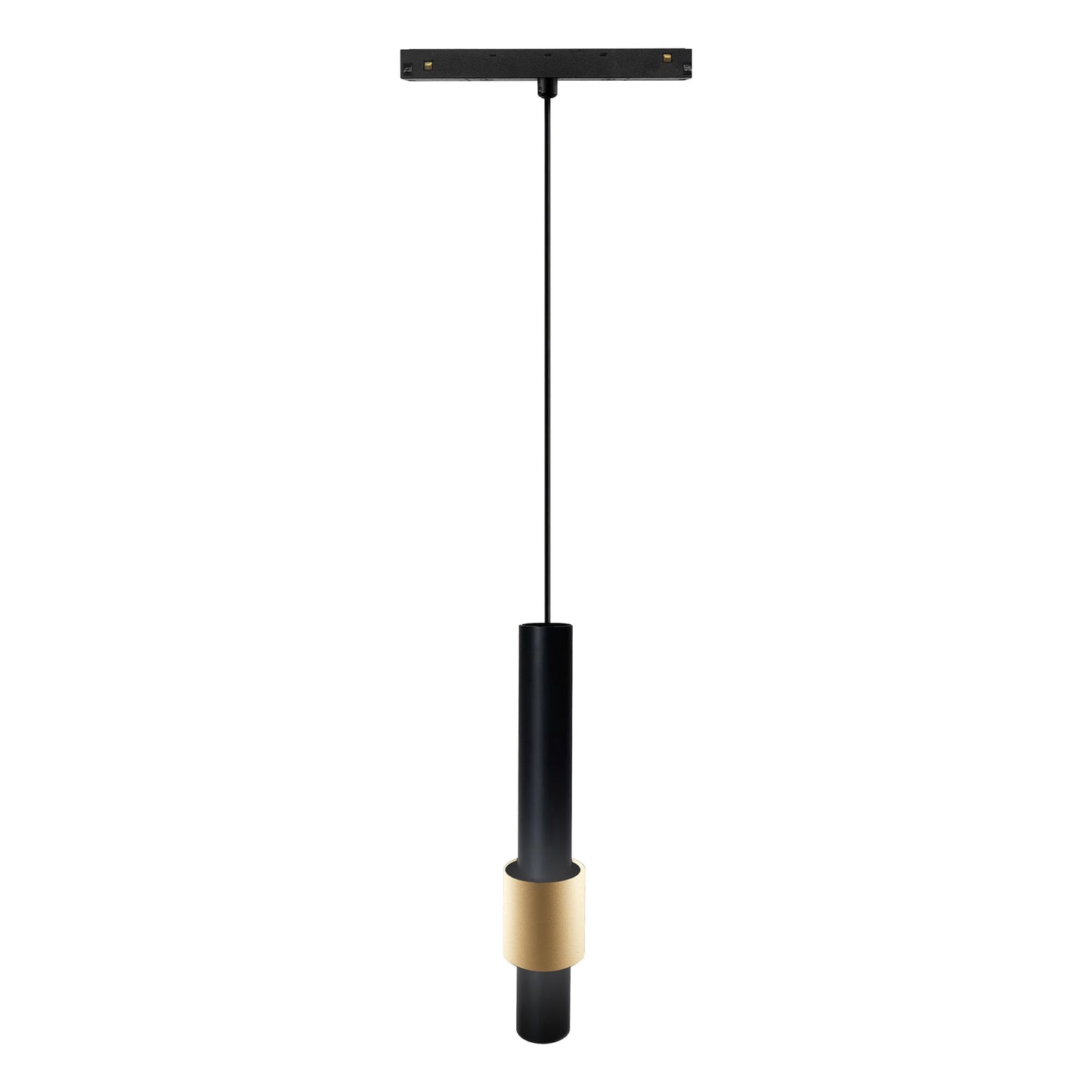 Magneto Track 200mm Tube Pendant, 7W LED, 3000K, 560lm, Black/Gold, 3yrs Warranty by Mantra