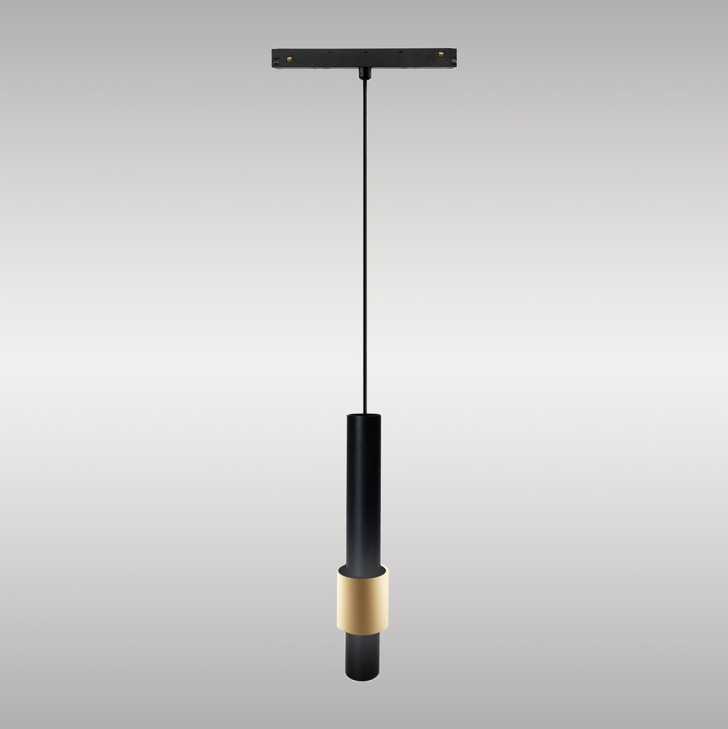 Magneto Track 200mm Tube Pendant Triac Dimmable, 7W LED, 3000K, 560lm, Black/Gold, 3yrs Warranty by Mantra