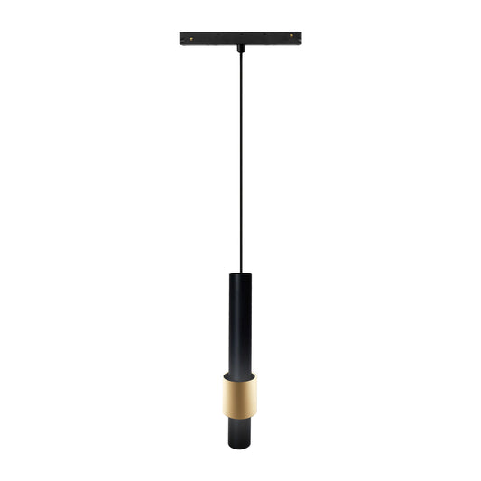 Magneto Track 200mm Tube Pendant Triac Dimmable, 7W LED, 3000K, 560lm, Black/Gold, 3yrs Warranty by Mantra