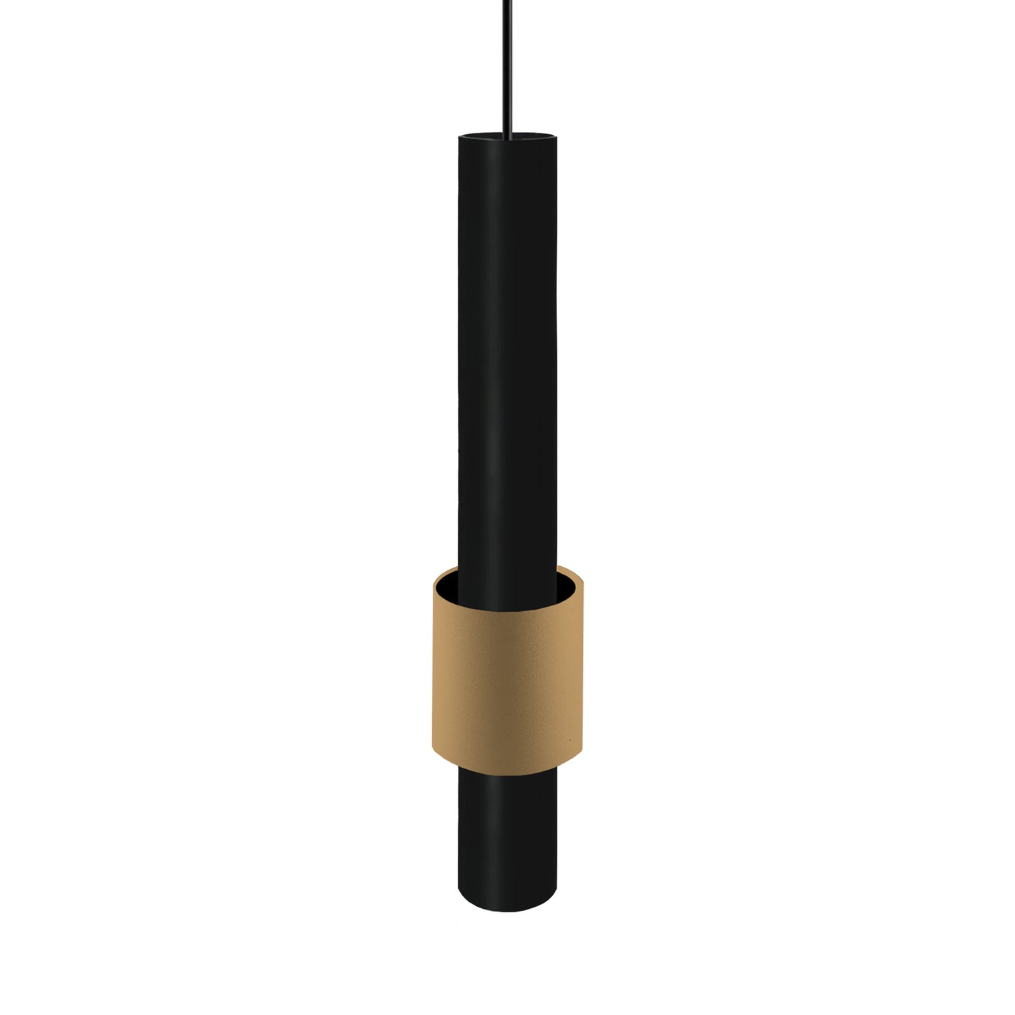 Magneto Track 200mm Tube Pendant, 7W LED, 4000K, 585lm, Black/Gold, 3yrs Warranty by Mantra