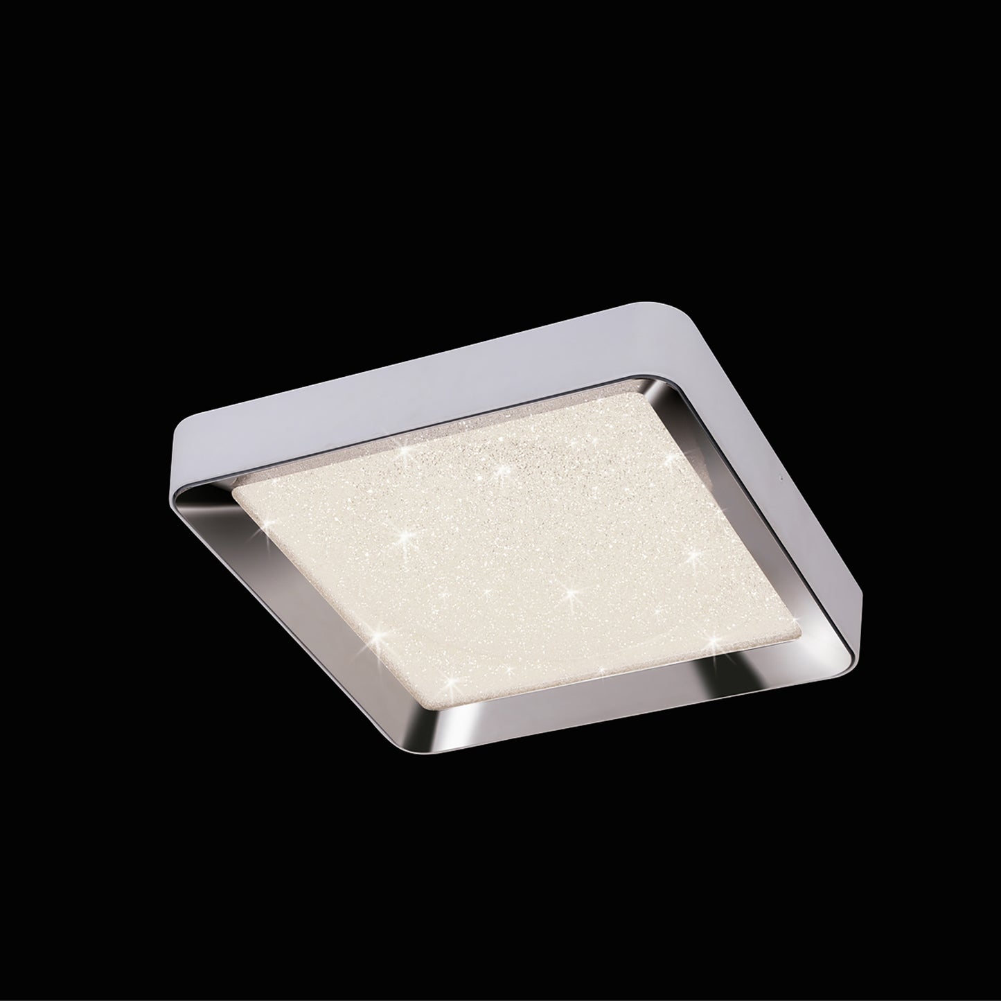 Male Flush 65cm Square 40W LED 3000K-6500K Tuneable, 3200lm, Remote Control Chrome / White / Acrylic, 3yrs Warranty by Mantra