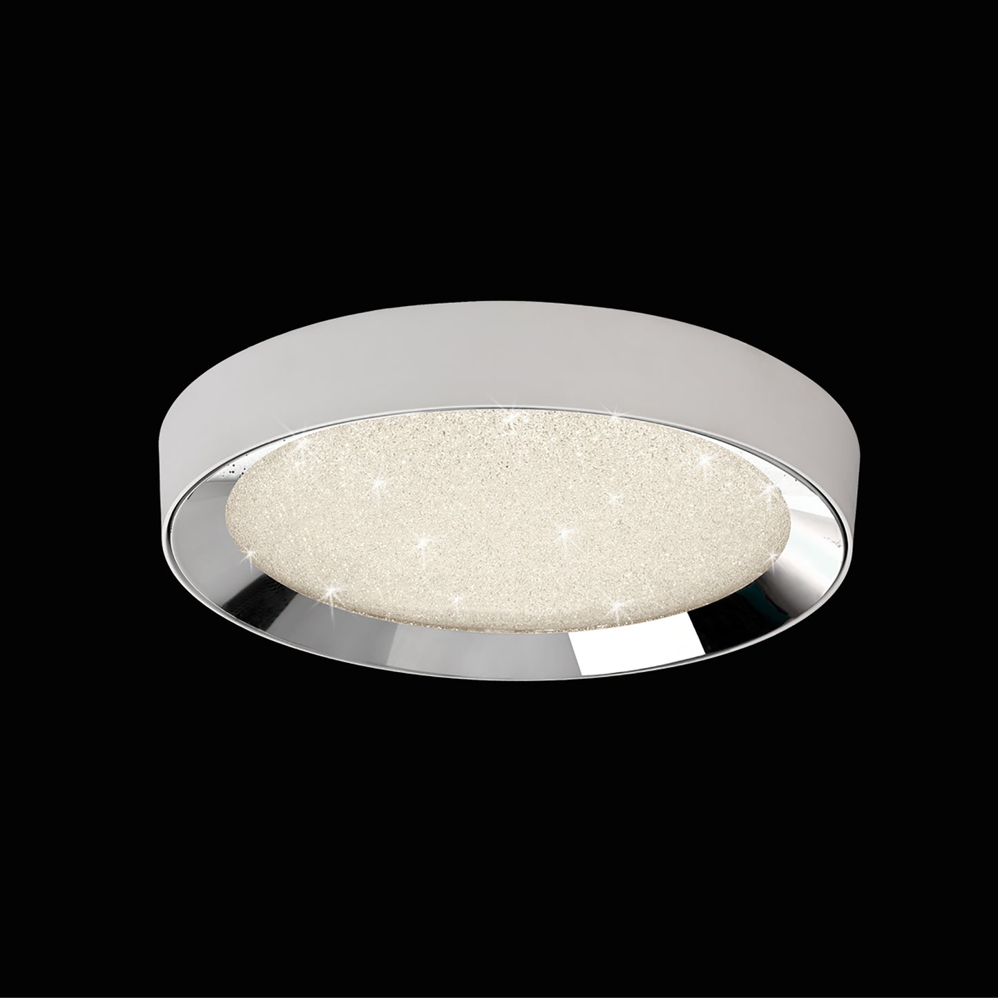 Male Flush 65cm Round 40W LED 3000K-6500K Tuneable, 3200lm, Remote Control Chrome / White / Acrylic, 3yrs Warranty by Mantra