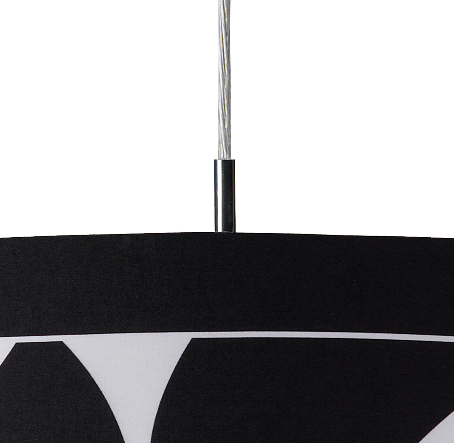 Manhattan Pendant Small 3 Light L1/SGU10, Polished Chrome/Frosted Glass With Black Patterned Shade, CFL Lamps INCLUDED by Mantra