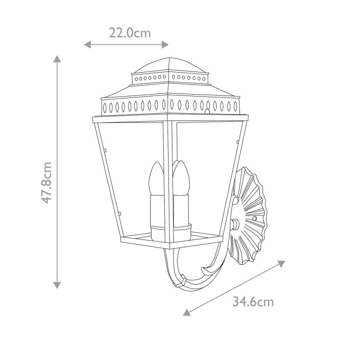 Mansion House 3 Light Wall Lantern - Polished Nickel