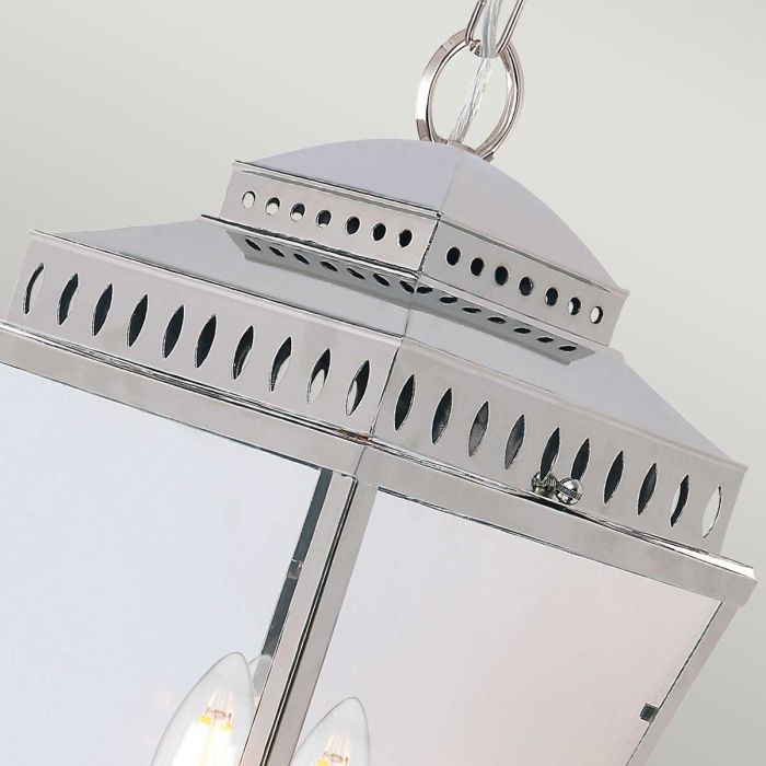 Mansion House 3 Light Chain Lantern - Polished Nickel
