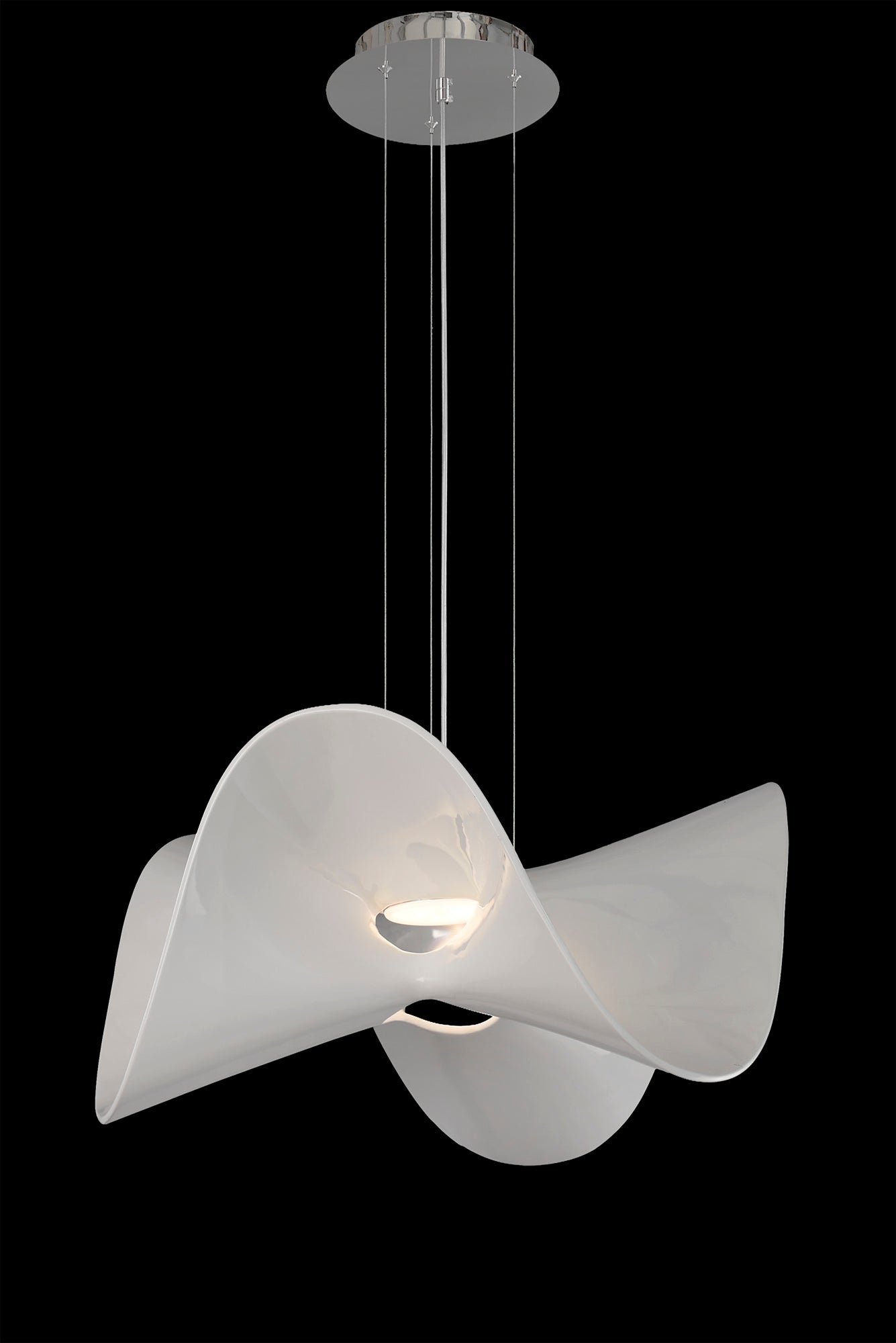 Manta Pendant 65cm Round 20W LED 3000K, 1600lm, Chrome / White, 3yrs Warranty by Mantra