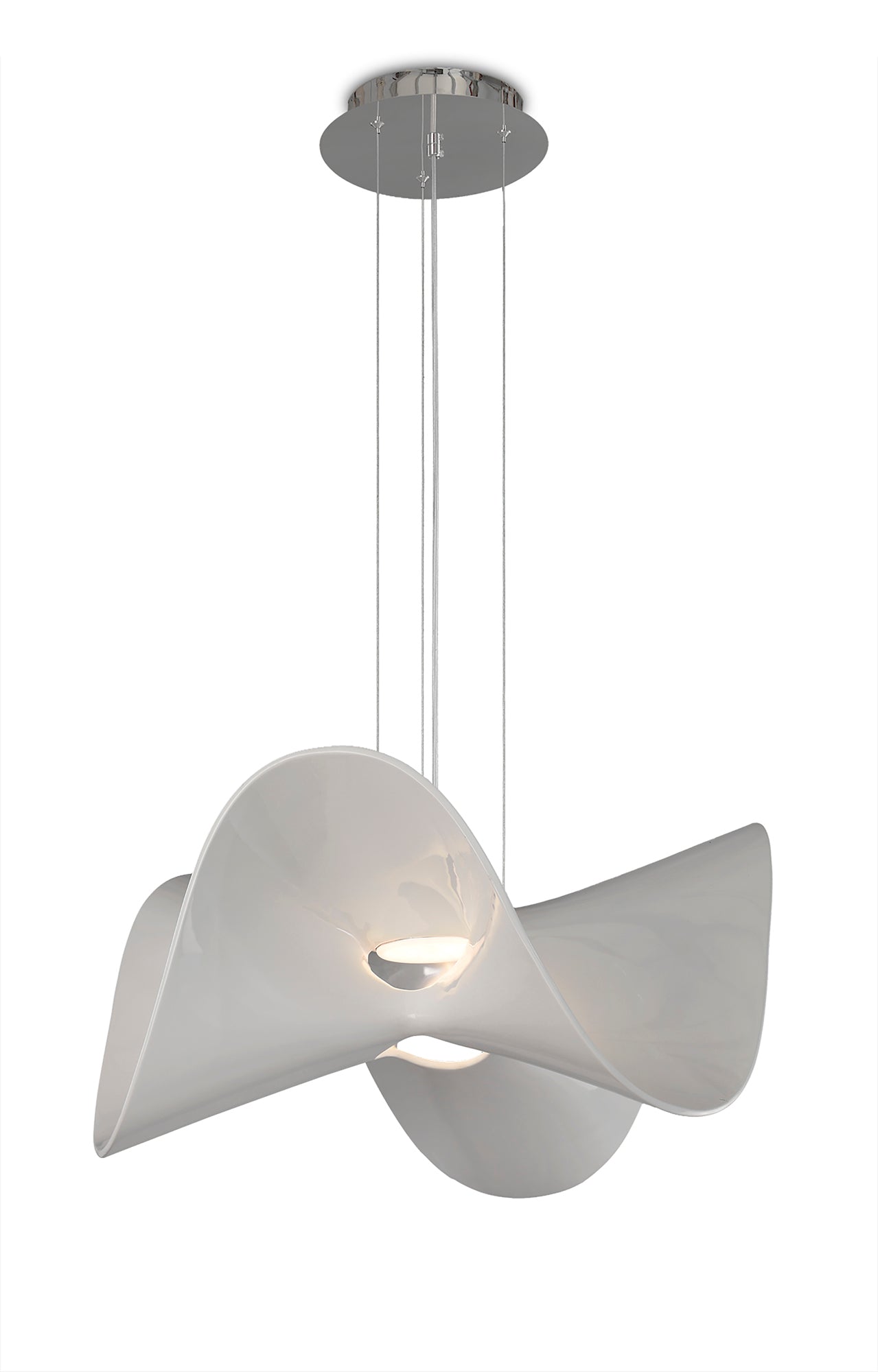 Manta Pendant 65cm Round 20W LED 3000K, 1600lm, Chrome / White, 3yrs Warranty by Mantra