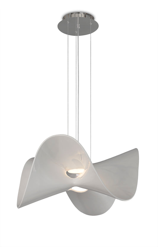 Manta Pendant 65cm Round 20W LED 3000K, 1600lm, Chrome / White, 3yrs Warranty by Mantra