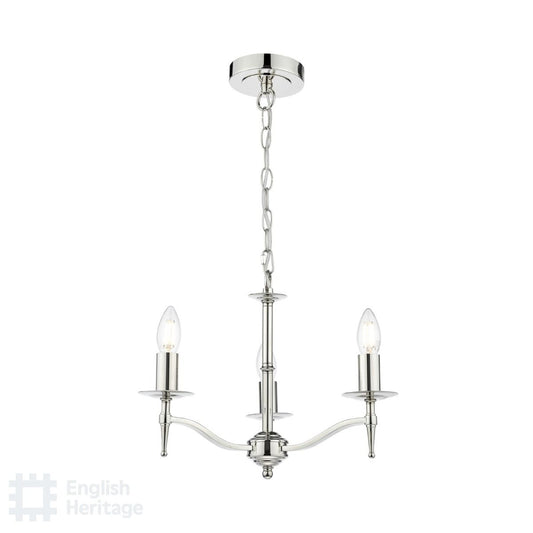 English Heritage Marble Hill 3 Light Armed fitting Polished Nickel Fitting Only