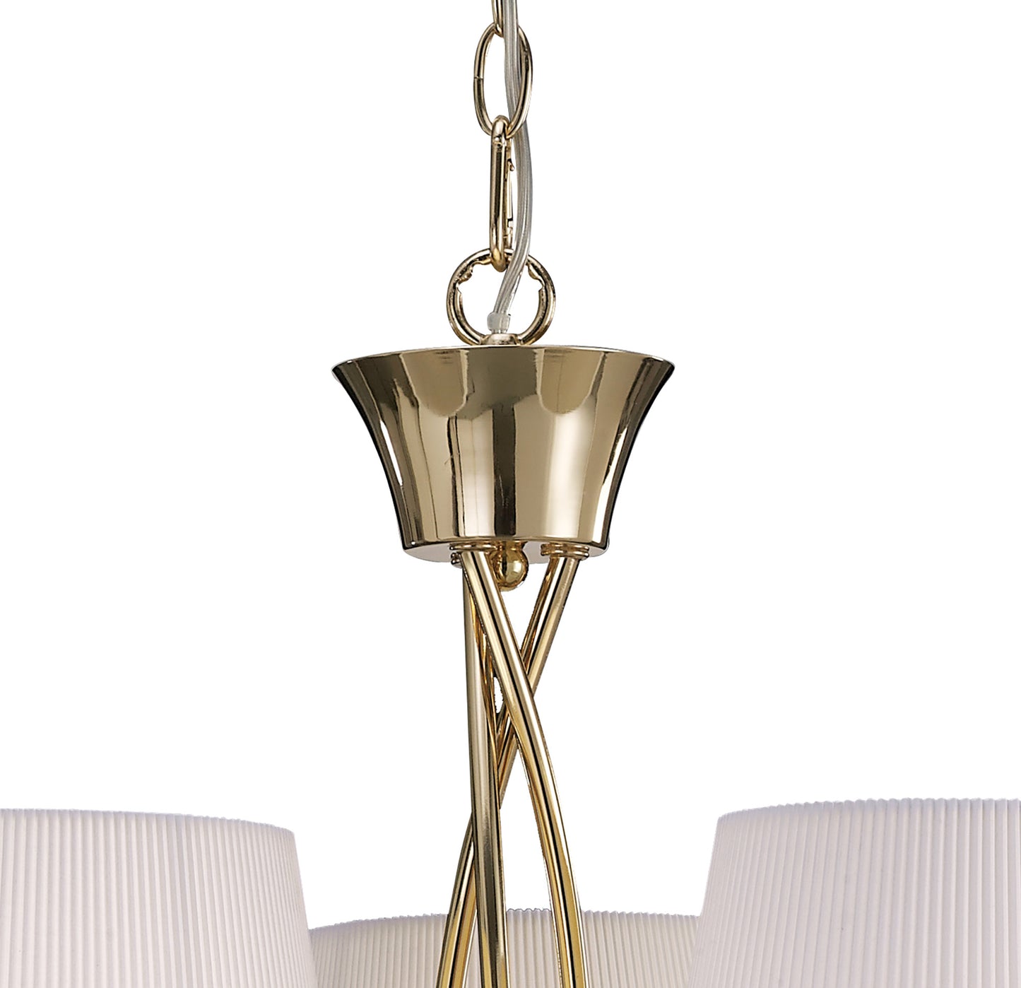 Mara Pendant 3 Light E14, French Gold With Ivory White Shades by Mantra