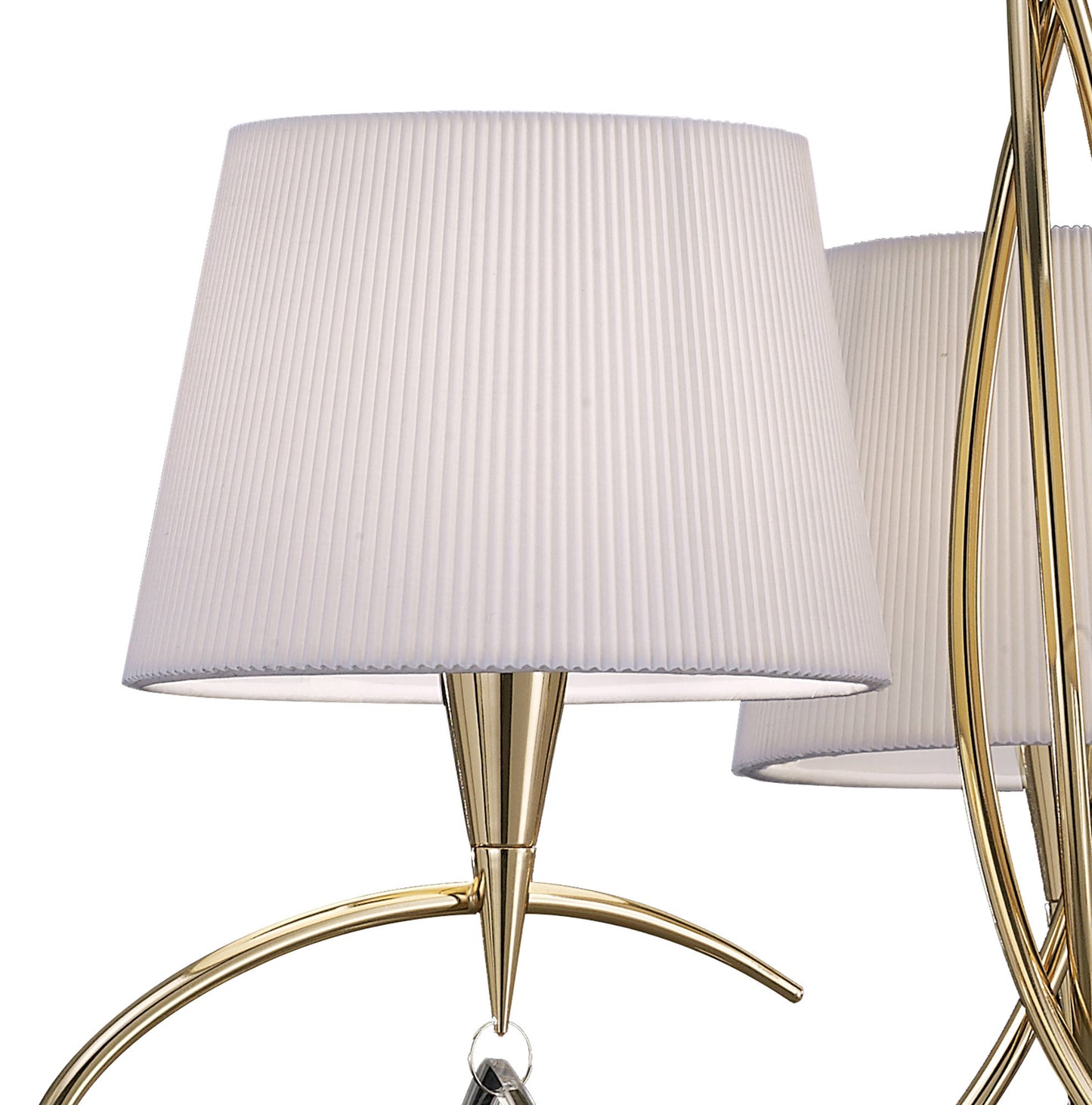 Mara Pendant 3 Light E14, French Gold With Ivory White Shades by Mantra